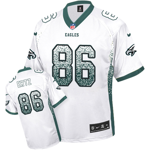 Nike Eagles #86 Zach Ertz White Men's Stitched NFL Elite Drift Fashion Jersey - Click Image to Close